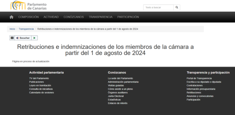 ​¿Qué pasa cuando un Portal de Transparencia publica datos erróneos?: El caso de las dietas del Parlamento de Canarias