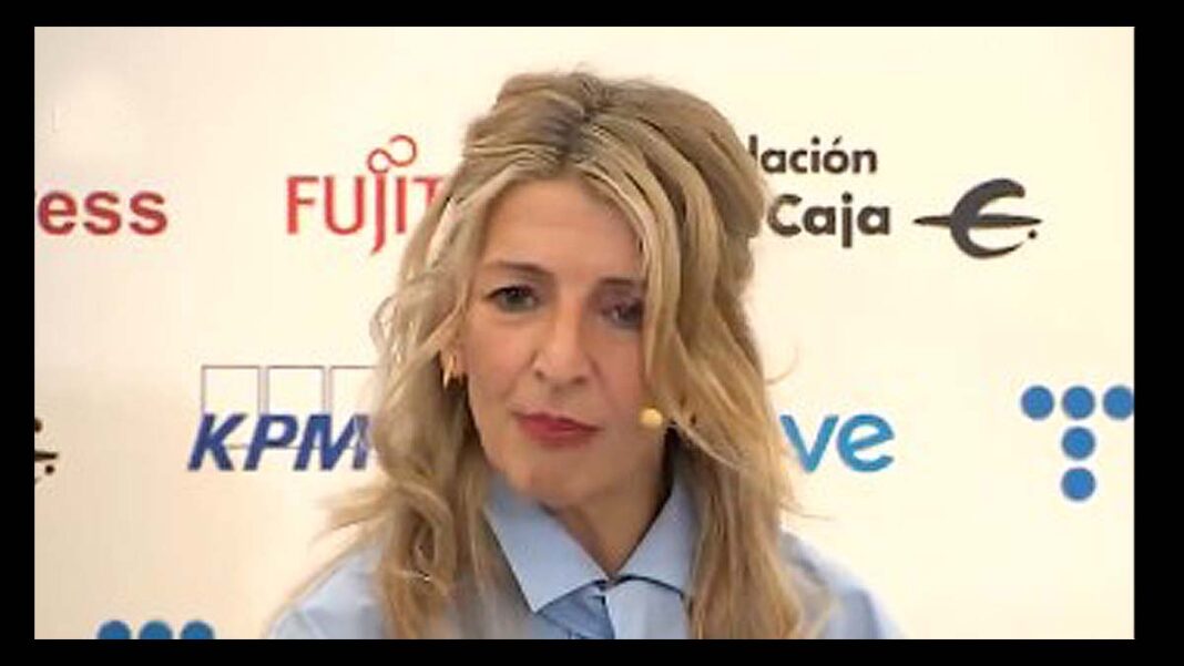 Yolanda Díaz/foto captura video desayuno de europapress