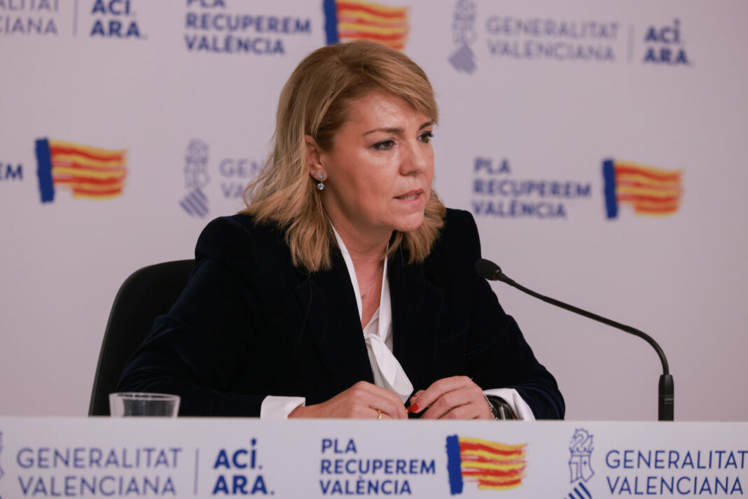 La vicepresidenta primera y consellera de Igualdad, Susana Camarero, en la rueda de prensa posterior al Consell este martes. Imagen: Generalitat Valenciana