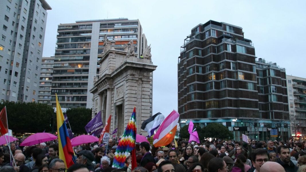 Una de las manifestaciones del 8M en Valencia. Imagen: PSPV PSOE Valencia en 'X'