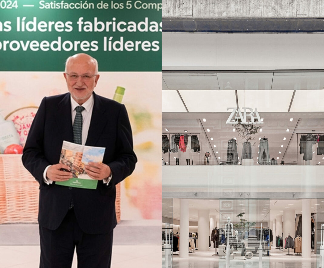 Imágenes de las páginas web de Mercadona e Inditex, respectivamente