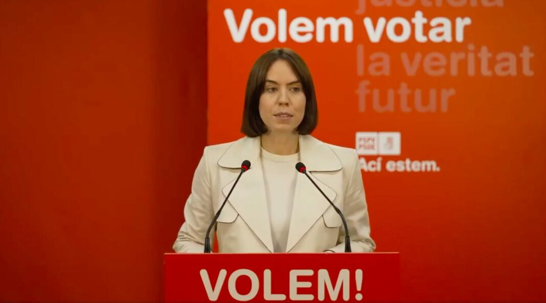 La secretaria general del PSPV-PSOE, Diana Morant, en comparecencia